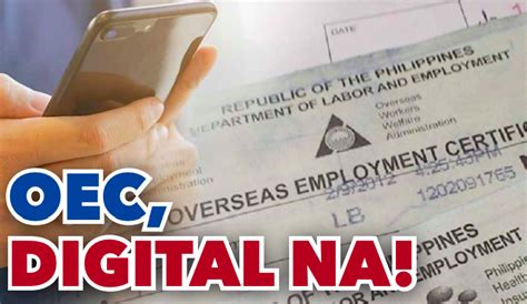 OEC, DIGITAL NA! OFWs can start availing online .